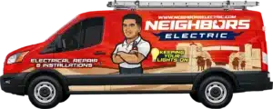 Neighbors Electric service van marked for electrical repair and installations